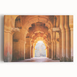 Black and white stretched canvas of a bustling Indian street scene, ideal for kitchen wall art.