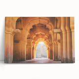 Black and white photograph of an Indian cityscape on a large stretched canvas, ideal for kitchen wall art or bedroom decor.