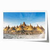 Extra large rolled print of a serene Indonesian landscape with lush greenery and vibrant flowers.