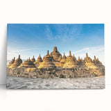 Black and white photograph of an Indonesian rural scene on stretched canvas, ideal for kitchen wall art or bedroom ambiance.