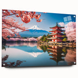 Acrylic print of a serene Kyoto landscape in soft pastel colors, ideal for bedroom or dining room decor.