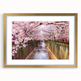 Extra large abstract art print depicting a textured Japanese landscape in muted gold and earth tones, framed with a mat.