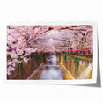 Japanese cherry blossoms in muted pink tones on extra large rolled canvas, ideal for art wall dining room.