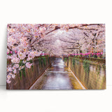Black and white stretched canvas featuring a large scenic view of a Japanese landscape.