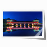 Extra large rolled print of a serene Korean landscape with soft pastel colors, ideal for dining room wall art.