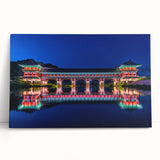 Black and white large art print of a scenic Korean landscape on stretched canvas.