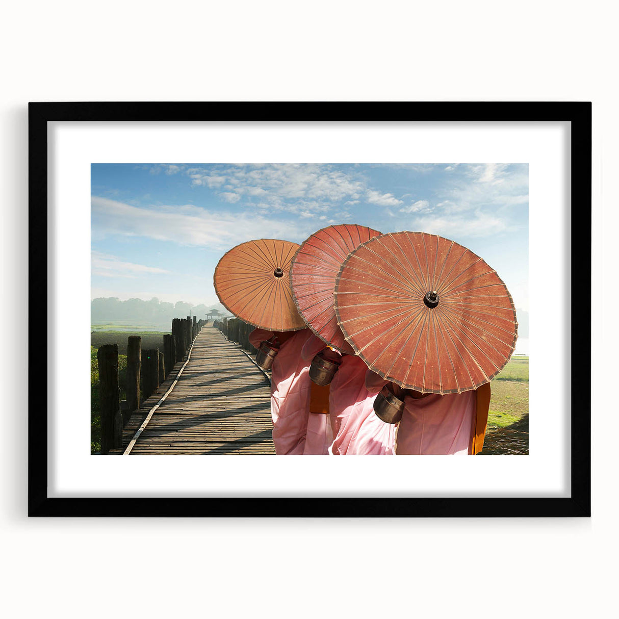 Extra large abstract art print featuring colorful, textured scenery of Laos, ideal for living room decor.