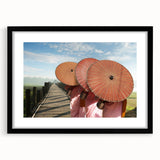 Extra large abstract art print featuring colorful, textured scenery of Laos, ideal for living room decor.