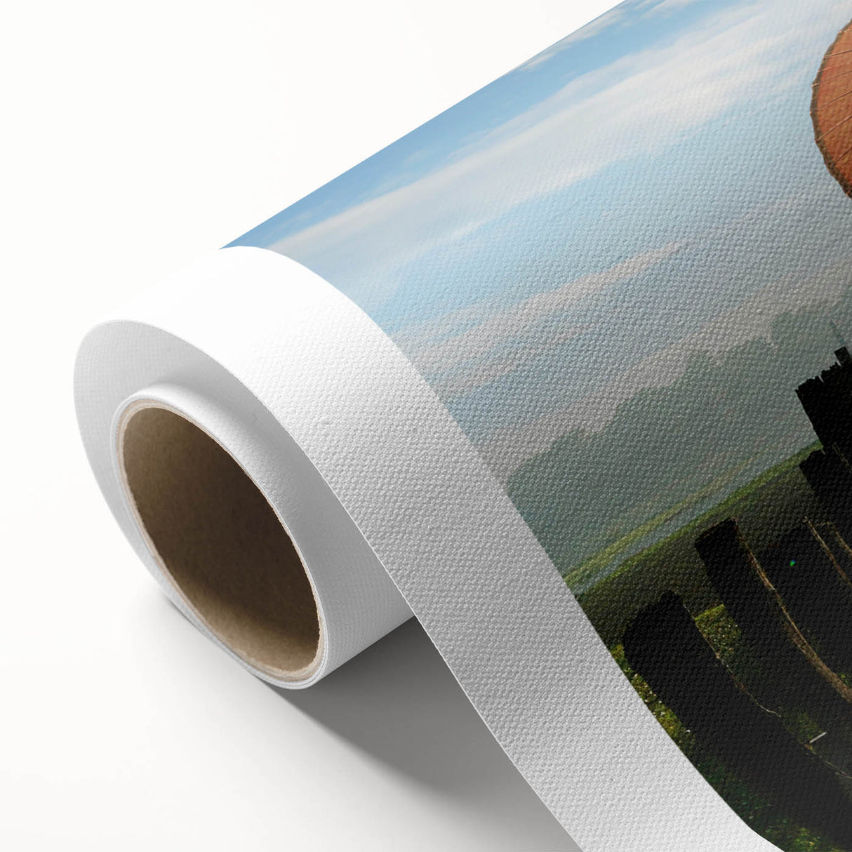 Art Deco poster depicting a serene Laos landscape in pastel colors, rolled canvas, ideal for nursery wall art.