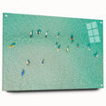Large abstract wall art depicting a Malaysian landscape in vibrant greens and blues on acrylic glass.