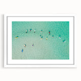 Abstract art print of a Malaysian landscape in muted earth tones on a framed white mat, ideal for dining room decor.