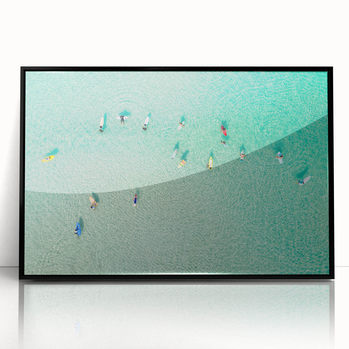 Large abstract wall art of a Malaysian landscape in muted earth tones, acrylic print in a black frame.