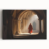 Black and white large art canvas of a Mongolian landscape, ideal for kitchen wall art.