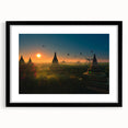 Extra large framed abstract art print depicting a vibrant, textured scene of Myanmar, ideal for living room decor.