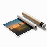 Extra large rolled print of a serene Myanmar landscape with vibrant greens and floral elements.