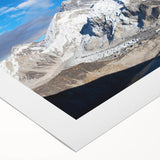 Art deco poster of a serene Nepalese landscape in muted earth tones on rolled canvas, suitable for dining room decor.