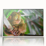 Art Deco style poster of a Philippine landscape in muted colors on framed acrylic, ideal for modern art wall decor.