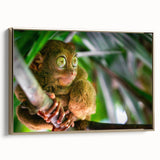 Framed canvas featuring a vintage-style landscape painting of the Philippines, with muted gold and black tones.