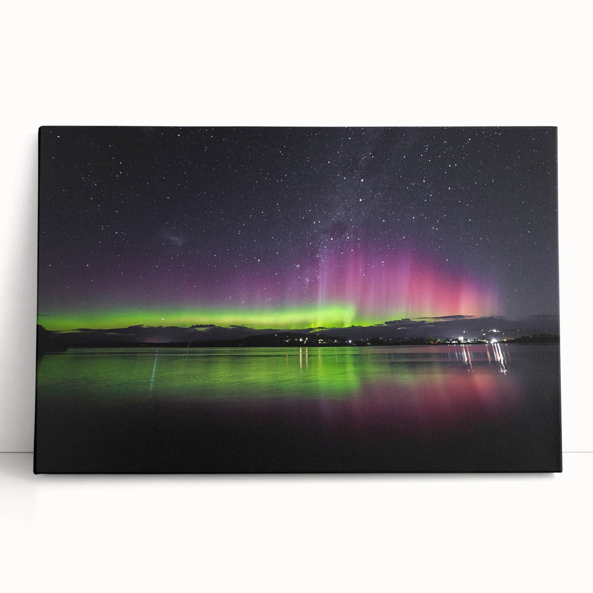 Large black and white photograph of Tasmania scenery on stretched canvas, suitable for kitchen wall art.