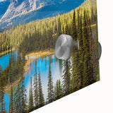 Large abstract wall art of British Columbia scenery in muted earth tones on acrylic glass, ideal for dining room ambiance.