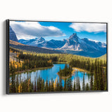 Black and white framed canvas of British Columbia landscape, ideal for bedroom wall art.