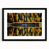 Extra large framed abstract art print featuring a colorful, textured depiction of Manitoba scenery.
