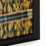 Extra large framed canvas featuring a textured black wall art scene of Manitoba, Canada, with colorful accents.