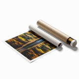 Extra large rolled print of Manitoba scenery with vibrant floral elements, ideal for classy bathroom wall art.