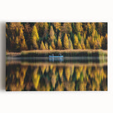 Black and white stretched canvas featuring a serene Manitoba landscape, ideal for kitchen wall art.