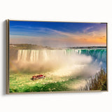 Framed canvas depicting a vintage-style landscape of Ontario, Canada, in muted gold and black tones.