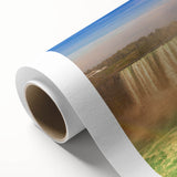 Art deco poster of Ontario scenery in pastel shades on rolled canvas, ideal for nursery wall art.