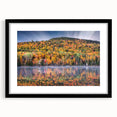 Extra large abstract art print of colorful Quebec scenery, textured finish on a black framed canvas.