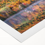 Art deco poster of Quebec scenery in muted blue and gray tones on rolled canvas, suitable for dining room wall art.