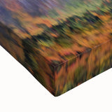 Black and white landscape art painting of Quebec scenery on stretched canvas, ideal for bedroom wall art.