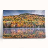 Black and white stretched canvas of Quebec scenery, ideal for kitchen wall art or bedroom ambiance.