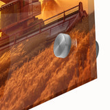 Large abstract wall art depicting a Saskatchewan scenery in muted earth tones on acrylic glass.