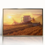 Large art print of a Saskatchewan scenery in muted earth tones on a framed acrylic, ideal for modern art wall decor.