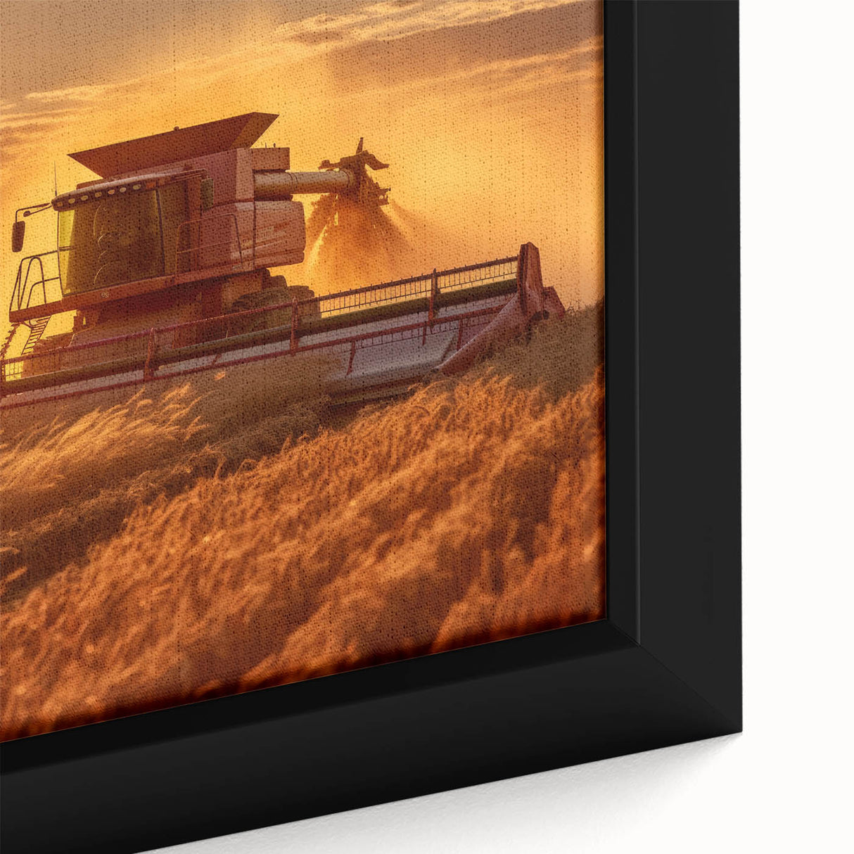 Extra large framed canvas featuring a textured depiction of a vibrant Saskatchewan scenery, perfect for living room decor.