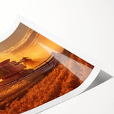 Extra large wall art featuring line art flowers in muted earth tones on a rolled canvas, ideal for large living room decor.