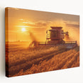 Scenic Saskatchewan landscape on large stretched canvas with muted green and blue tones, ideal for kitchen wall art.