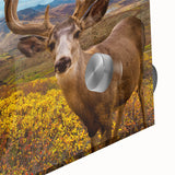 Large abstract wall art of Yukon scenery in pastel shades on acrylic glass, ideal for dining room ambiance.