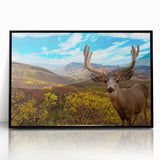 Large abstract wall art depicting Yukon scenery in muted earth tones on a framed acrylic, ideal for modern living room decor.