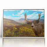 Modern art wall decor featuring a serene Yukon landscape in muted green and blue tones on a framed acrylic.