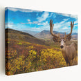 Scenic Yukon landscape on stretched canvas, featuring cool tones and large format, suitable for kitchen wall art.