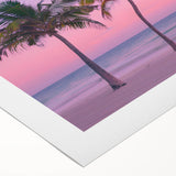 Art deco poster featuring a Caribbean Barbados scenery on rolled canvas, suitable for dining room wall art.