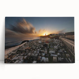 Black and white stretched canvas of a Caribbean Puerto Rico scenery, ideal for kitchen wall art.