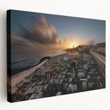 Large canvas print depicting a vibrant Puerto Rican coastline, ideal for kitchen wall art.