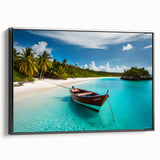 Black and white framed canvas of a Costa Rican landscape, ideal for bedroom wall art.