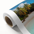 Art deco poster of a Costa Rican landscape in pastel shades on rolled canvas, ideal for nursery wall art.