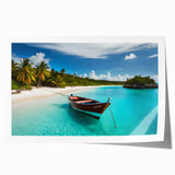 Rolled print of a Costa Rican landscape with lush greenery and vibrant flowers, ideal for art wall dining room.